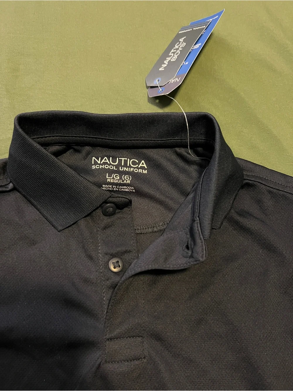 Nautica Navy Short-Sleeve Polo Shirt Boys Size L 6